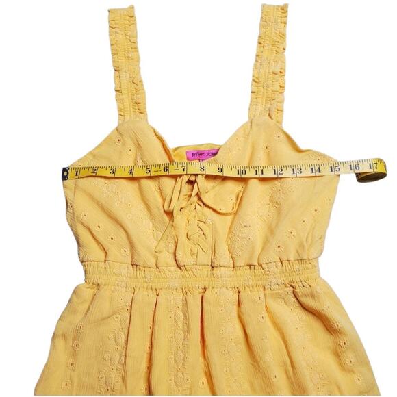 Betsey Johnson Yellow Eyelet Summer Dress Size: M - Picture 5 of 10